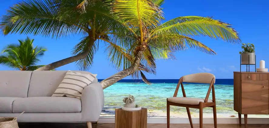 Turquoise île paradisiaque - papier peint plage