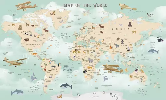 Map of the world - papier peint enfant