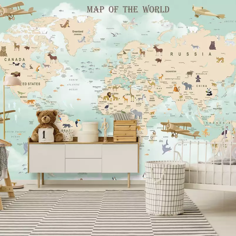 Map of the world - papier peint enfant