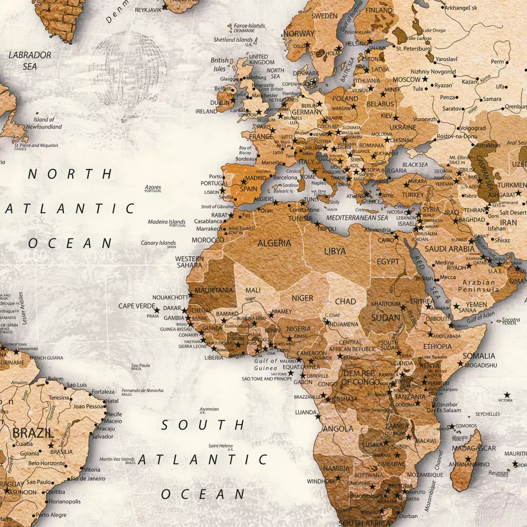 Papier peint original Old World Map - Carte du monde - Papiers peints