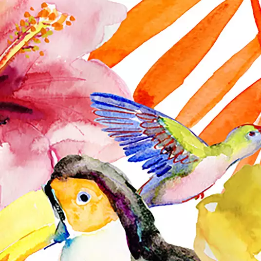 Jungle tropicale toucans - papier peint exotique