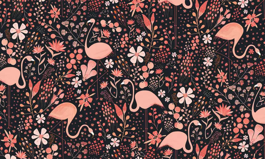 Flamingos - papier peint enfant