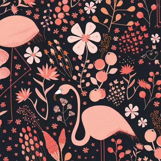 Flamingos - papier peint enfant