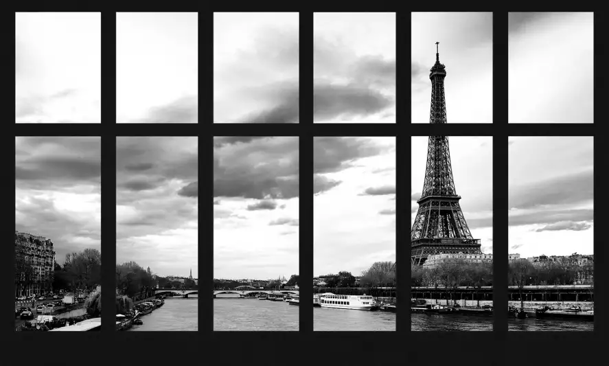 Vue sur paris - papier peint panoramique paris