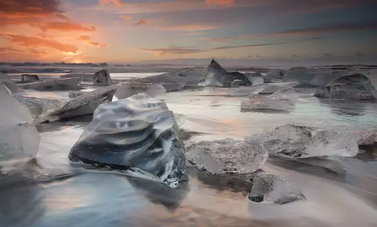 Lagon glace - papier peint panoramique paysage