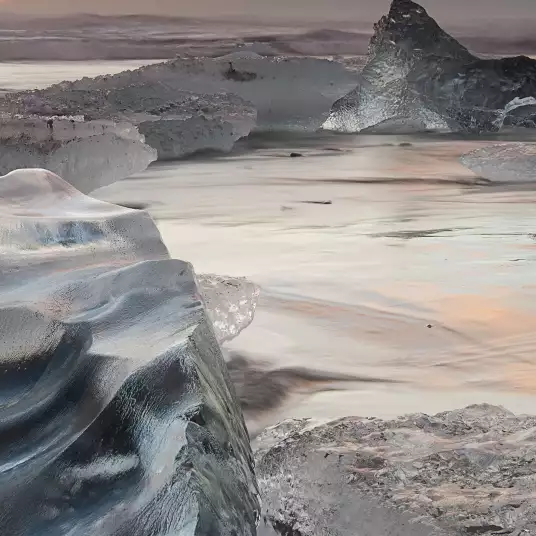 Lagon glace - papier peint panoramique paysage