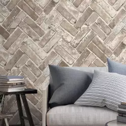 Brique chevron - tapisserie imitation brique