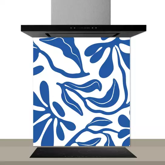 Blue Matisse - fond de hotte decorative