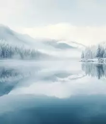 Lac en hiver - fond de hotte decorative