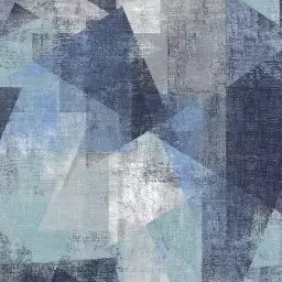 Perspective bleue - tapisserie motif géométrique