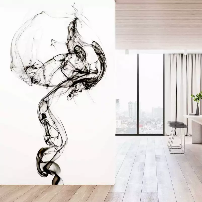 Black smoke Medusa - papier peint abstrait
