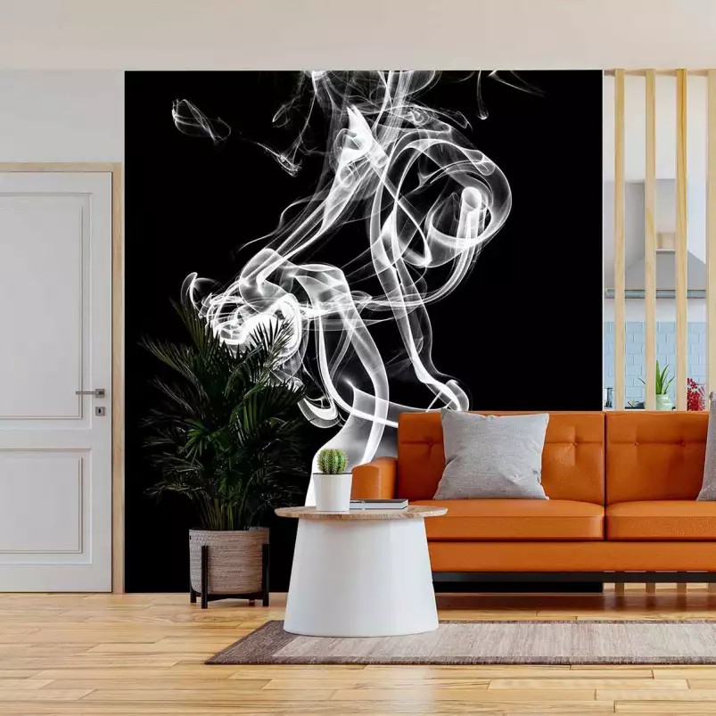 White smoke Tulip - papier peint abstrait