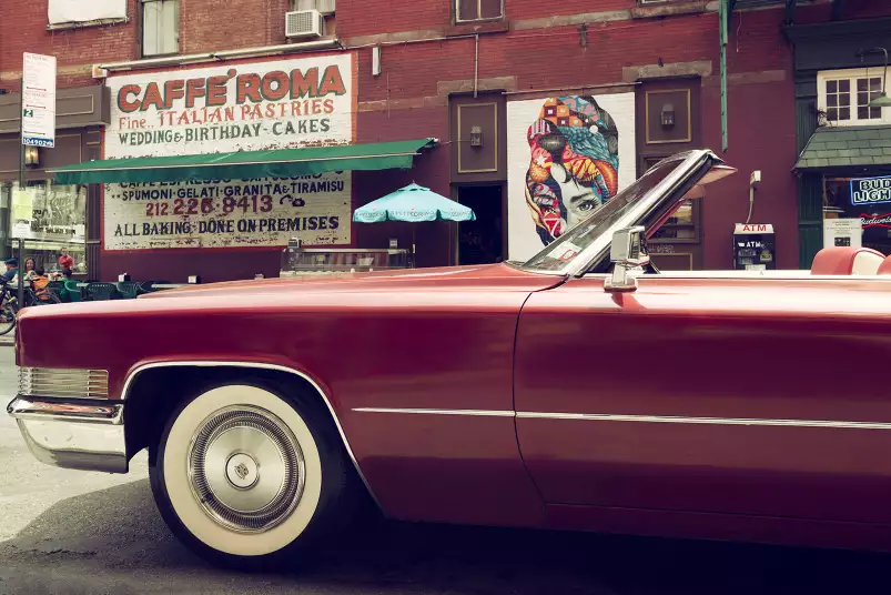 Cadillac rouge - papier peint new york