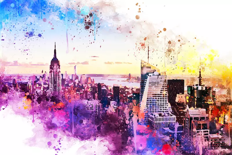 New york Violette - papier peint new york