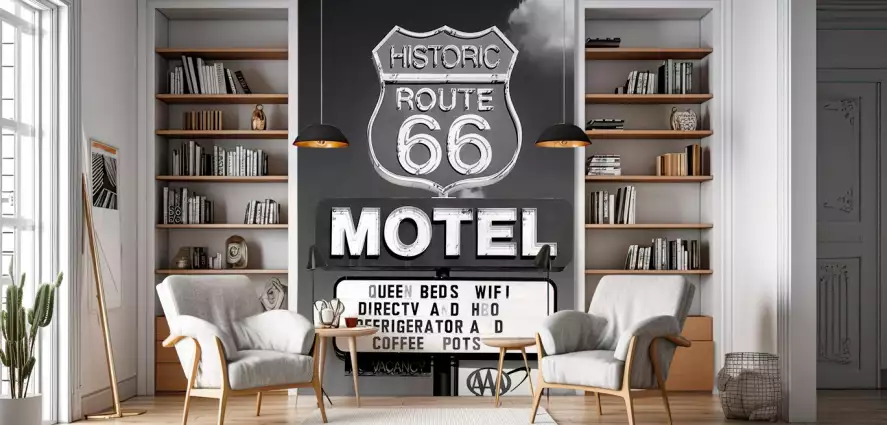 Historic route 66 Motel - papier peint vintage industriel