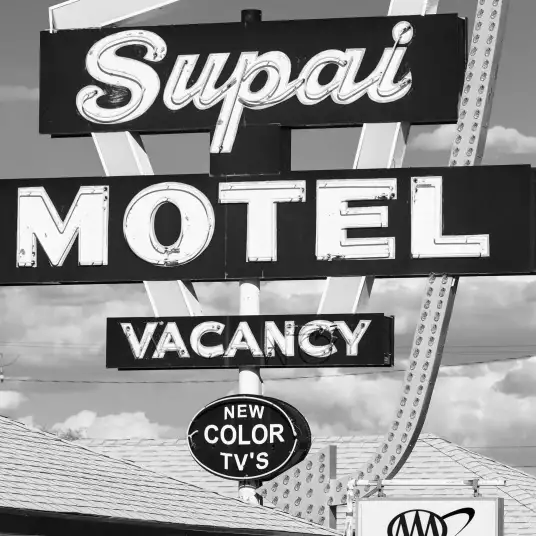 Motel vacancy Route 66 - papier peint vintage industriel
