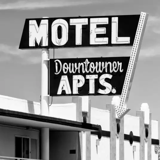 Vegas Motel downtowner - papier peint panoramique noir et blanc