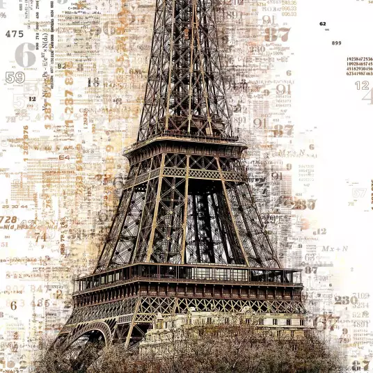 Tour eiffel numéraire - papier peint panoramique paris