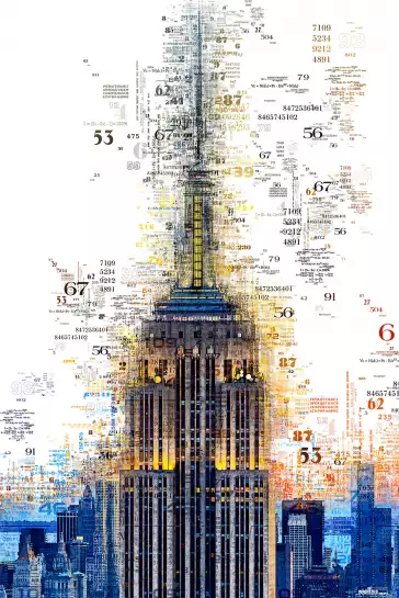 Empire State Building numeraire - papier peint new york