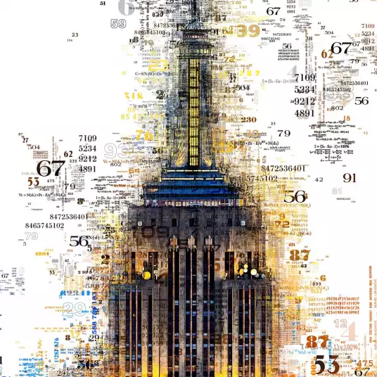 Empire State Building numeraire - papier peint new york