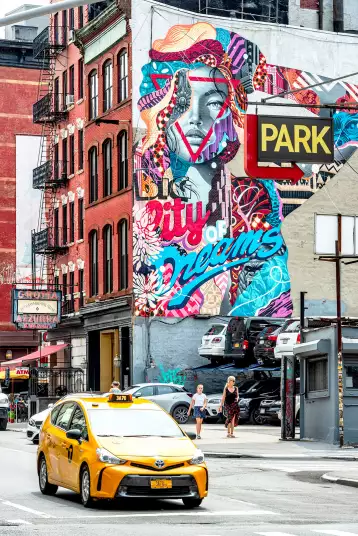 City dreams color - papier peint panoramique street art