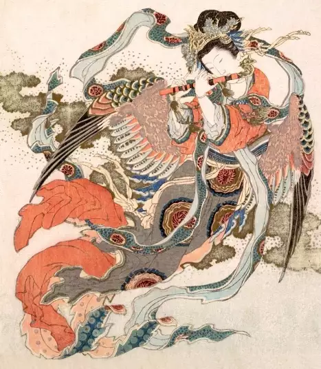 Deesse japonaise - papier peint motif japonais