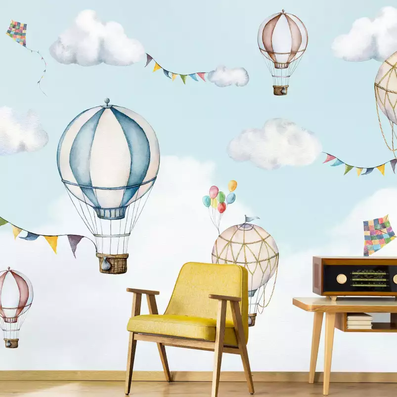 Ballons et cerf volants - papier peint bebe
