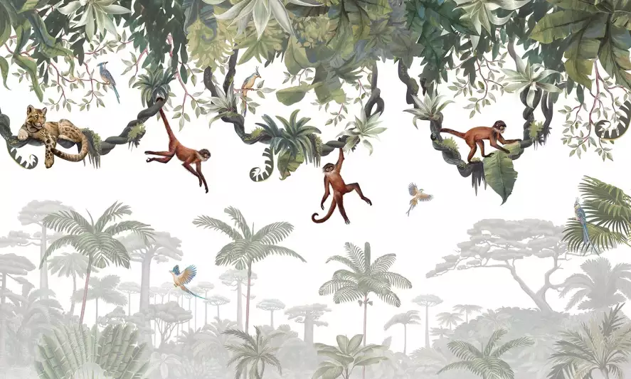 Monkeys - decoration murale savane
