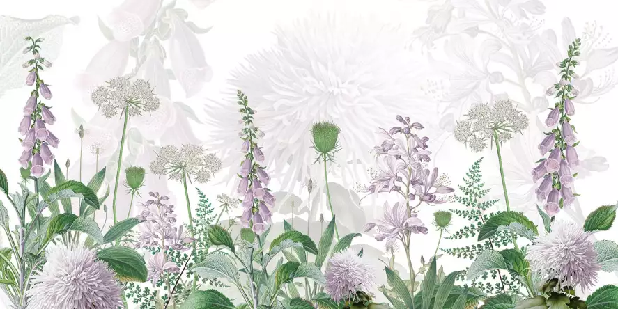 Digitale pourpre - papier peint motif fleurs