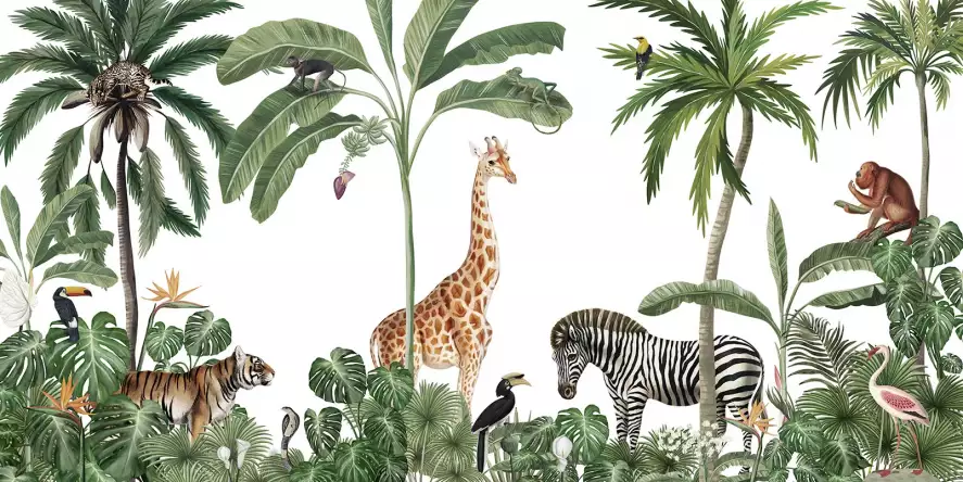 Safari d'enfant - papier peint enfant animaux