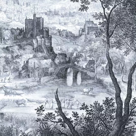 Remparts medievales - papier peint style baroque
