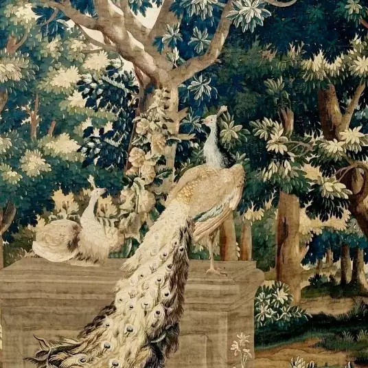 Paons dans un parc - tapisserie baroque