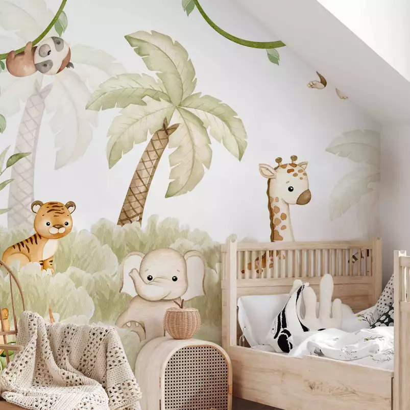 L'aventure de la jungle - papier peint chambre bébé