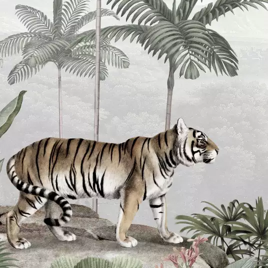 Tigre tropical - papier peint ethnique