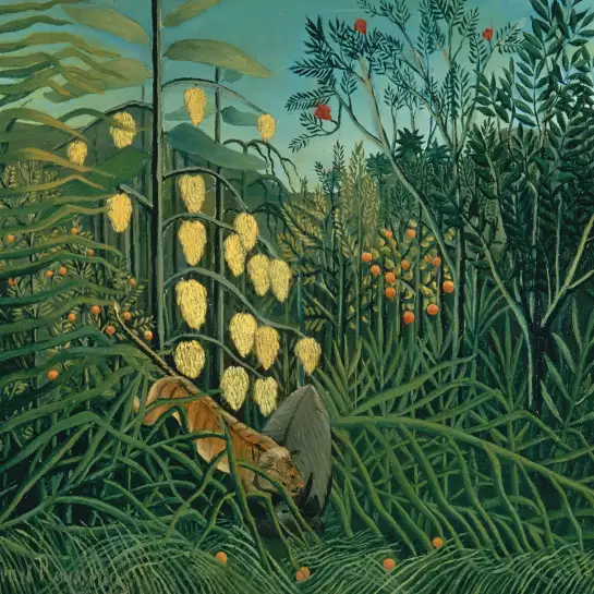 Combat de tigre et de buffle d' Henri Rousseau - tableau celebre