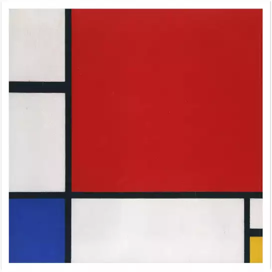 Composition Rouge, bleu, jaune de Piet Mondrian - tableau celebre