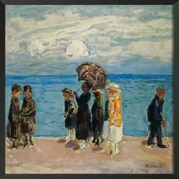 Promeneurs au bord de la mer de Pierre Bonnard - affiche de tableau celebre