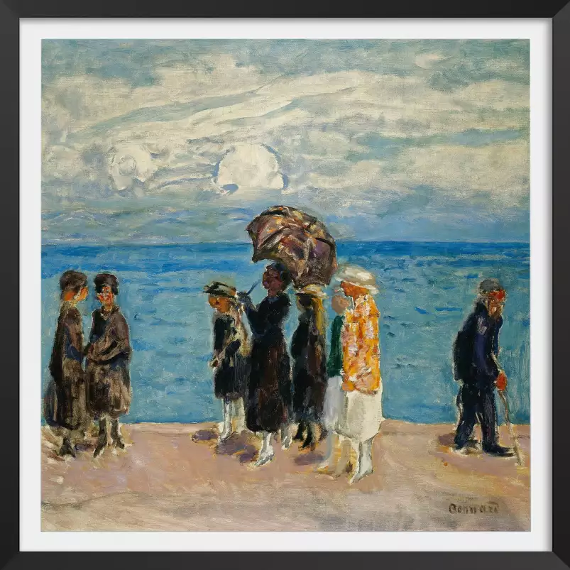 Promeneurs au bord de la mer de Pierre Bonnard - affiche de tableau celebre