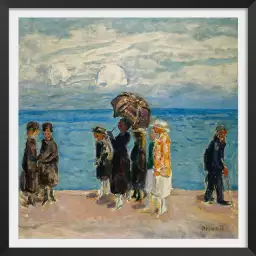 Promeneurs au bord de la mer de Pierre Bonnard - affiche de tableau celebre