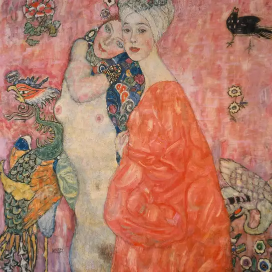 The girlfriends de gustav Klimt - Tableau de Gustav Klimt
