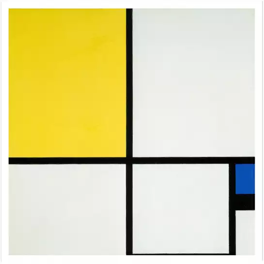 Komposition Bleu et Jaune de Piet Mondrian - tableau celebre
