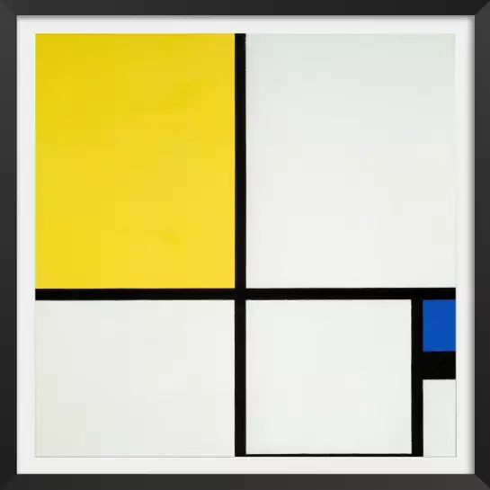 Komposition Bleu et Jaune de Piet Mondrian - tableau celebre