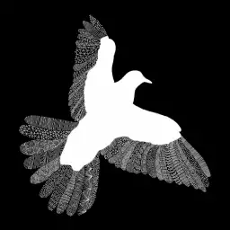 Oiseau noir - art géométrique