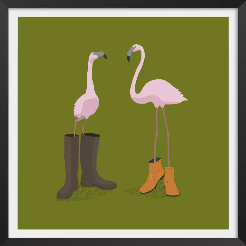 Flamands fashion - tableau oiseaux