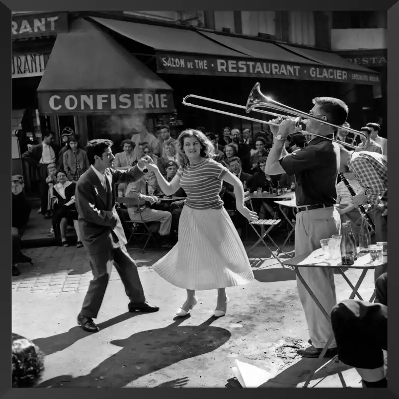 Bal du 14 juillet - affiche vintage noir et blanc