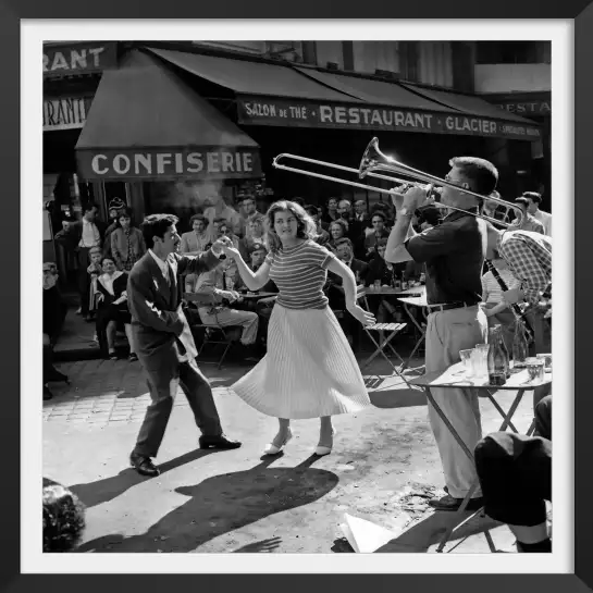 Bal du 14 juillet - affiche vintage noir et blanc