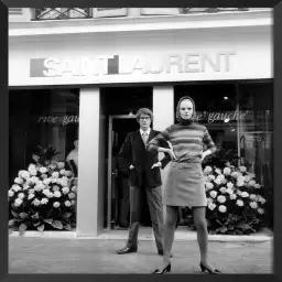 Yves Saint Laurent et son modèle - photos noir et blanc célébrités