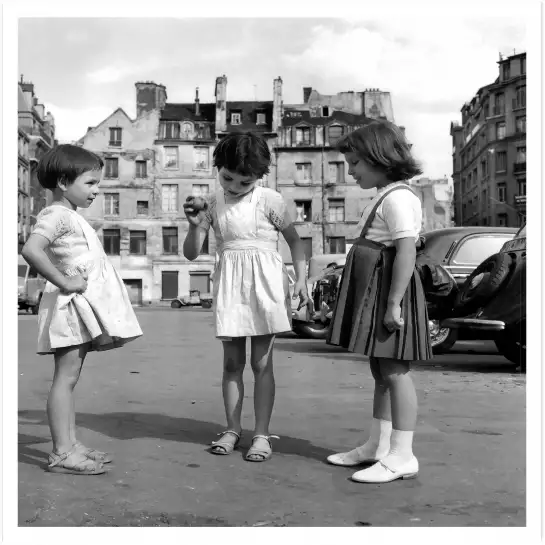 Jeu de Rue Paris 1959 - tableau noir et blanc