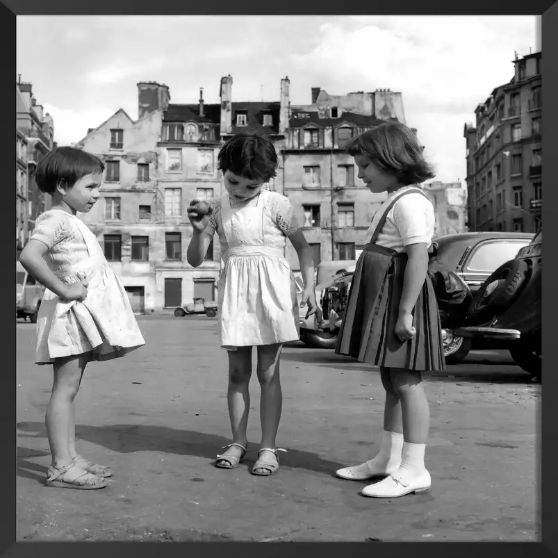 Jeu de Rue Paris 1959 - tableau noir et blanc