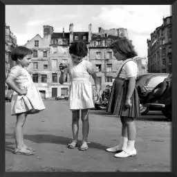 Jeu de Rue Paris 1959 - tableau noir et blanc